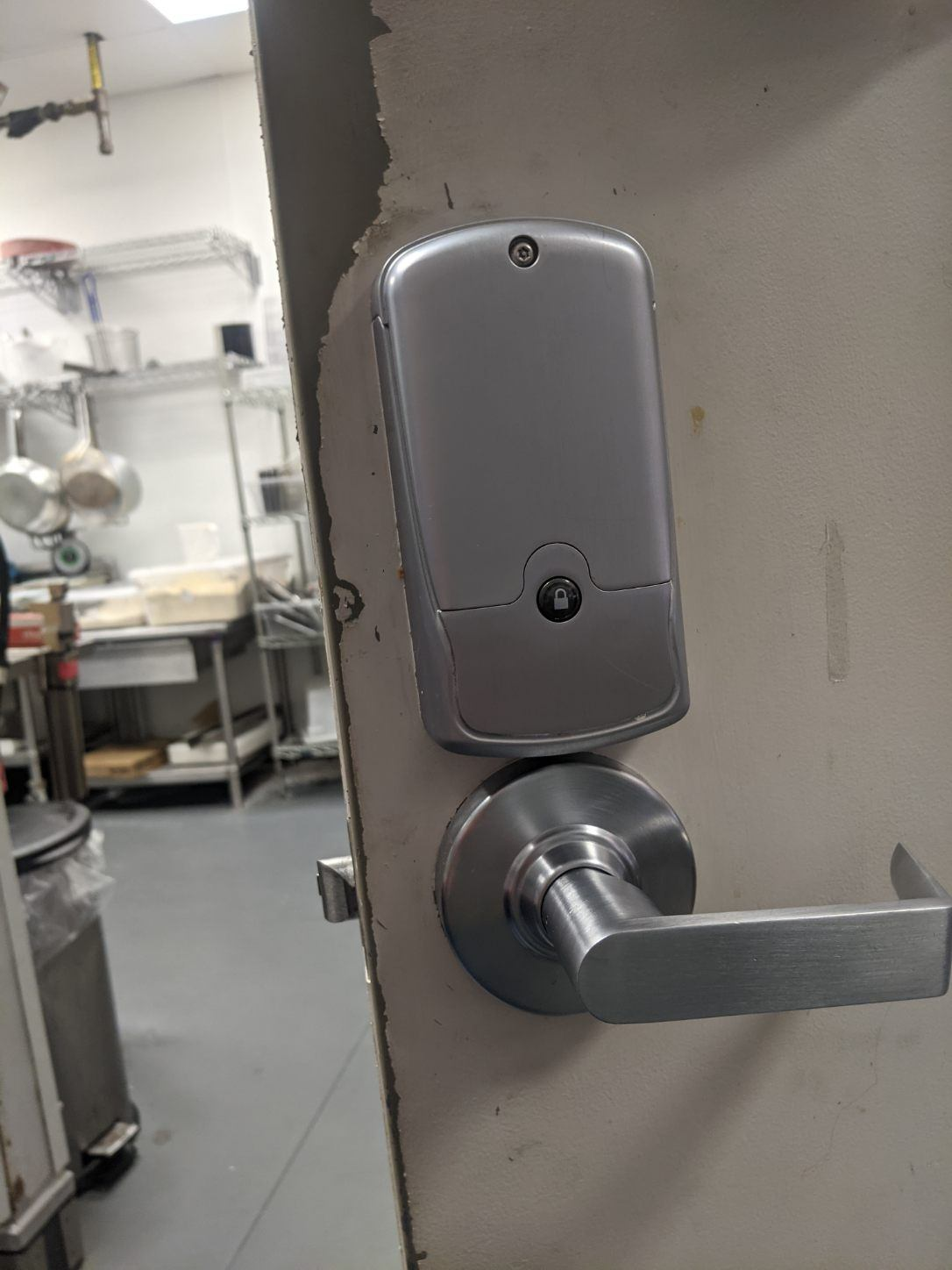 Commercial lever lock and electronic access hardware